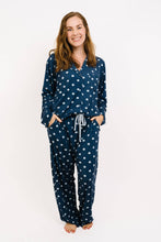 Load image into Gallery viewer, Navy Polkadot Women's Bamboo Pajama Set
