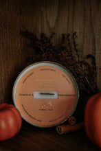 Load image into Gallery viewer, Pumpkin &amp; Persimmons Solid Brass 14oz Pure Soy Candle
