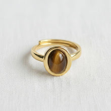 Load image into Gallery viewer, Retro Oval Tiger Eye Stone Adjustable Ring
