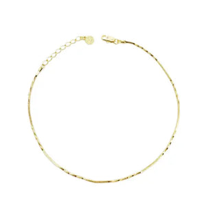 Gold Interspersed Twisted Box Chain Necklace