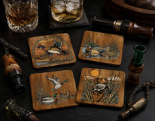 Load image into Gallery viewer, Acacia Wood Coasters Duck Fishing Hunting
