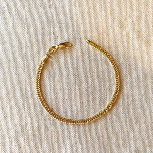 18k Gold Filled Double Curb Chain Bracelet
