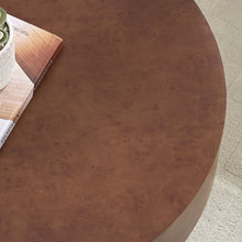 Load image into Gallery viewer, 31.49'' Faux Burl Wood Pattern Round Coffee Table with Sturdy Pedestal [Online Only]
