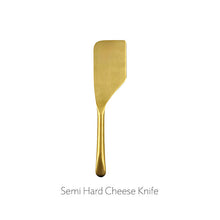 Load image into Gallery viewer, Barcelona Matte Gold Stainless Steel 5 Piece Cheese Service Gift Set [Online Only]
