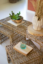 Load image into Gallery viewer, Set of Open Weave Rattan Tables
