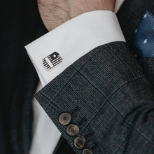 Load image into Gallery viewer, Antiqued Silver Military Tag Cufflinks [Online Only]
