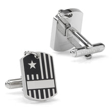 Load image into Gallery viewer, Antiqued Silver Military Tag Cufflinks [Online Only]
