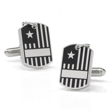 Load image into Gallery viewer, Antiqued Silver Military Tag Cufflinks [Online Only]
