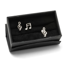 Load image into Gallery viewer, Music Notes Cufflinks &amp; Lapel Pin Gift Set [Online Only]
