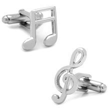 Load image into Gallery viewer, Music Notes Cufflinks &amp; Lapel Pin Gift Set [Online Only]
