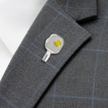 Load image into Gallery viewer, Pickleball Racket Silver Lapel Pin [Online Only]
