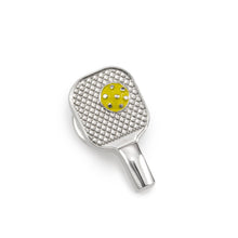 Load image into Gallery viewer, Pickleball Racket Silver Lapel Pin [Online Only]
