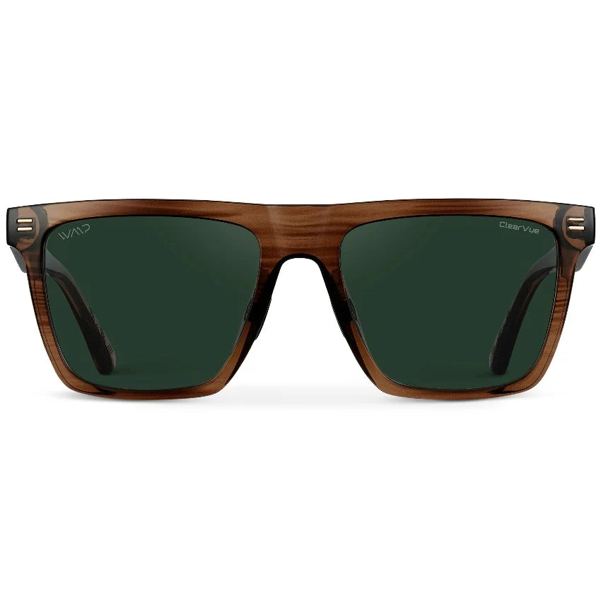 Ace Polarized Men's Sunglasses (Crystal Mesquite Grain/Green Lens) | WMP Eyewear