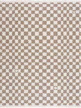 Load image into Gallery viewer, Kieu Taupe Checkered Shag Rug [Online Only]
