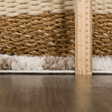 Load image into Gallery viewer, Kieu Taupe Checkered Shag Rug [Online Only]

