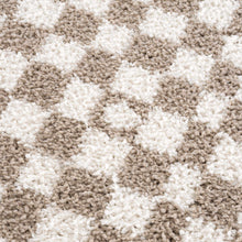 Load image into Gallery viewer, Kieu Taupe Checkered Shag Rug [Online Only]
