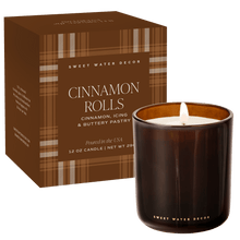 Load image into Gallery viewer, Cinnamon Rolls Soy Candle - Boxed Amber Tinted Glass Jar - 12 oz [Online Only]
