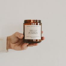 Load image into Gallery viewer, Hello Pumpkin Soy Candle - Amber Jar - 9 oz [Online Only]
