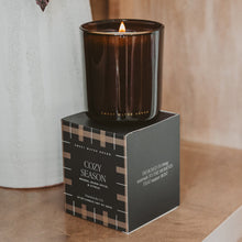Load image into Gallery viewer, Cozy Season Soy Candle - Boxed Amber Tinted Glass Jar - 12 oz [Online Only]

