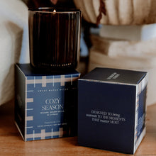 Load image into Gallery viewer, Cozy Season Soy Candle - Boxed Amber Tinted Glass Jar - 12 oz [Online Only]
