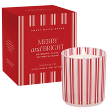 Load image into Gallery viewer, Merry and Bright Soy Candle - Boxed Tinted Glass Jar - 12 oz [Online Only]
