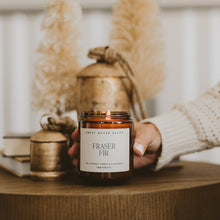 Load image into Gallery viewer, Fraser Fir Soy Candle - Amber Jar - 9 oz [Online Only]
