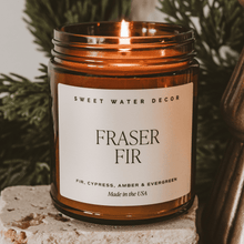Load image into Gallery viewer, Fraser Fir Soy Candle - Amber Jar - 9 oz [Online Only]
