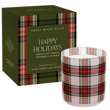 Load image into Gallery viewer, Happy Holidays Soy Candle - Boxed Tinted Glass Jar - 12 oz (Christmas) [Online Only]
