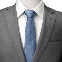 Load image into Gallery viewer, Blue Textured Cross Men's Tie [Online Only]

