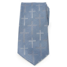 Load image into Gallery viewer, Blue Textured Cross Men's Tie [Online Only]

