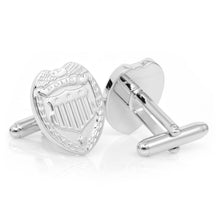 Load image into Gallery viewer, Silver Police Badge Cufflinks [Online Only]

