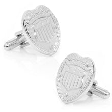 Load image into Gallery viewer, Silver Police Badge Cufflinks [Online Only]

