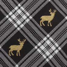 Load image into Gallery viewer, Black Plaid Stag Men's Tie [Online Only]

