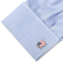 Load image into Gallery viewer, American Waving Flag Cufflinks and Tie Bar Gift Set [Online Only]
