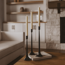 Load image into Gallery viewer, Black Cast Iron Taper Candle Holders [Online Only]
