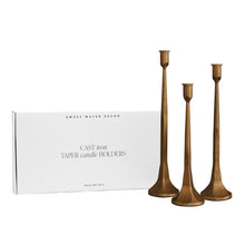 Load image into Gallery viewer, Gold Cast Iron Taper Candle Holders [Online Only]
