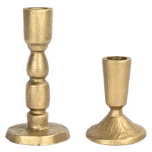 Load image into Gallery viewer, Gold Cast Iron Taper Candle Holders - Set of 2 [Online Only]
