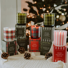 Load image into Gallery viewer, Happy Holidays Soy Candle - Boxed Tinted Glass Jar - 12 oz (Christmas) [Online Only]
