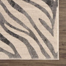 Load image into Gallery viewer, Gray Ecorse Zebra Print Area Rug [Online Only]
