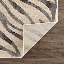 Load image into Gallery viewer, Gray Ecorse Zebra Print Area Rug [Online Only]
