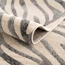 Load image into Gallery viewer, Gray Ecorse Zebra Print Area Rug [Online Only]
