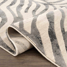 Load image into Gallery viewer, Gray Ecorse Zebra Print Area Rug [Online Only]
