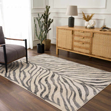 Load image into Gallery viewer, Gray Ecorse Zebra Print Area Rug [Online Only]
