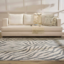 Load image into Gallery viewer, Gray Ecorse Zebra Print Area Rug [Online Only]
