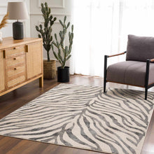 Load image into Gallery viewer, Gray Ecorse Zebra Print Area Rug [Online Only]
