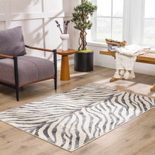 Load image into Gallery viewer, Gray Ecorse Zebra Print Area Rug [Online Only]
