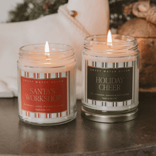 Load image into Gallery viewer, Holiday Cheer Soy Candle - 9 oz Patterned Clear Jar [Online Only]

