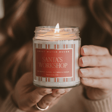 Load image into Gallery viewer, Santa's Workshop Soy Candle - 9 oz Clear Jar (Merry and Bright) [Online Only]
