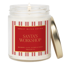 Load image into Gallery viewer, Santa's Workshop Soy Candle - 9 oz Clear Jar (Merry and Bright) [Online Only]
