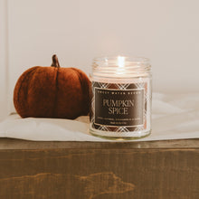 Load image into Gallery viewer, Pumpkin Spice Soy Candle - Patterned 9 oz - Clear Jar [Online Only]
